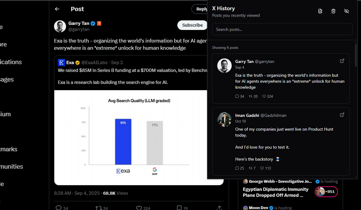 X History - Chrome Extension